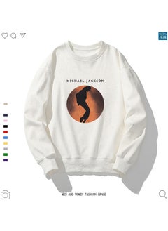 Generic Michael Jackson Round Neck Printing Sweatshirt White Universe Love And Peace Streetwear Hoodies Sweatshirts Clothes Red  - Image 3