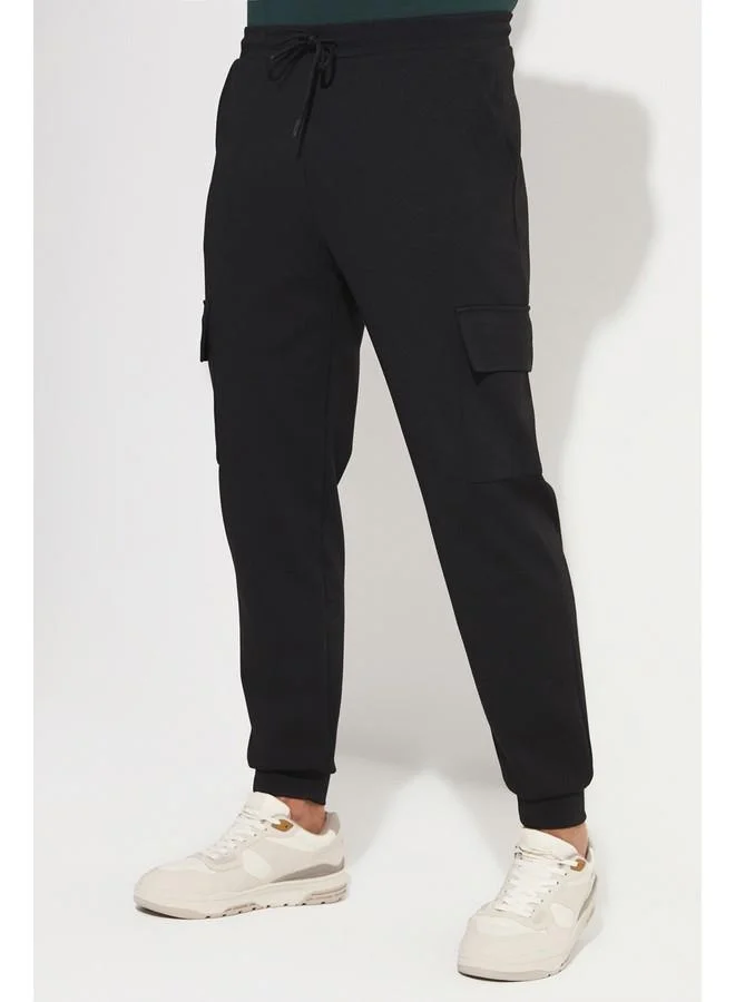 جون June Men Cargo Pocket Sweatpant Black