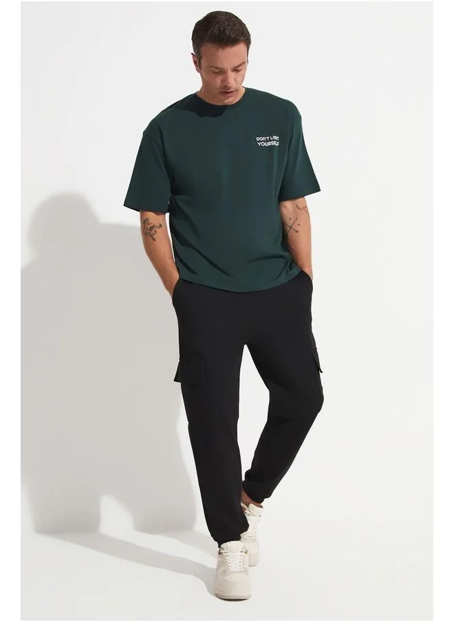 جون June Men Cargo Pocket Sweatpant Black