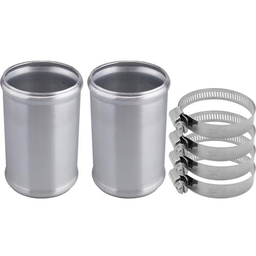 AC PERFORMANCE 25 63mm OD Aluminum Alloy Hose Joiner Silicone Pipe Connector Bead 4 Length with 304 SS Clamps Pack of 2 - Image 3