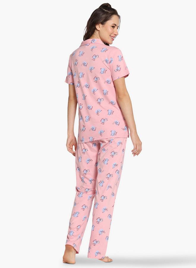 Zivame All-Over Cat Print Pyjama Set - Image 3