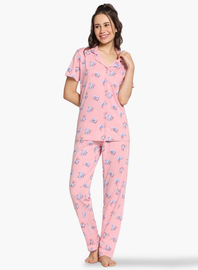 Zivame All-Over Cat Print Pyjama Set - Image 1