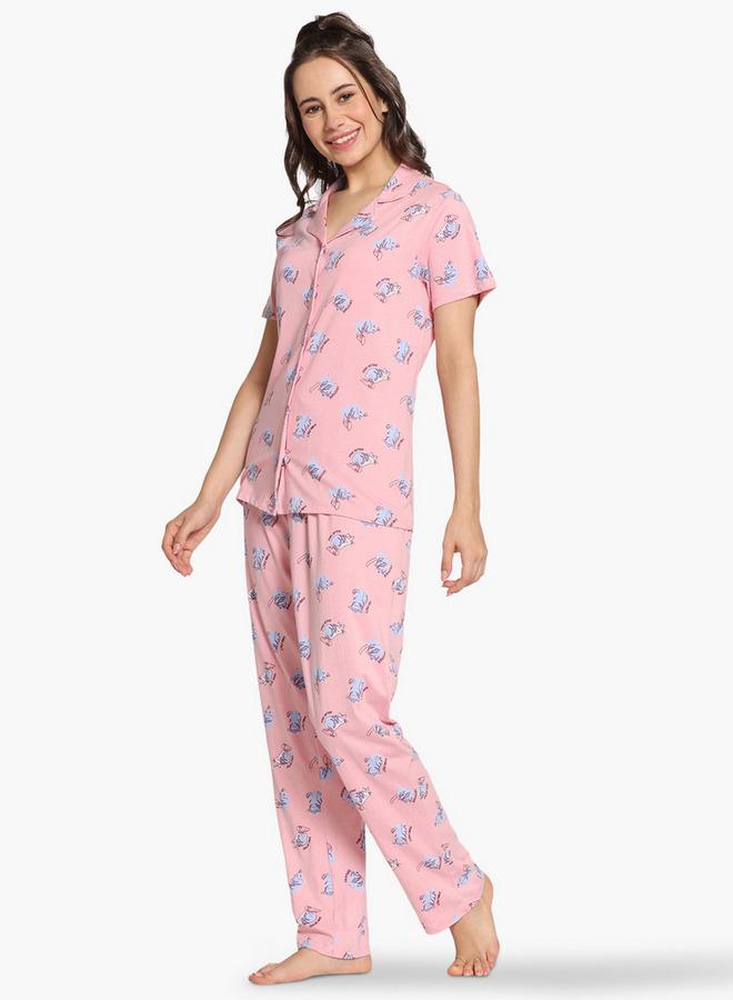 Zivame All-Over Cat Print Pyjama Set - Image 2