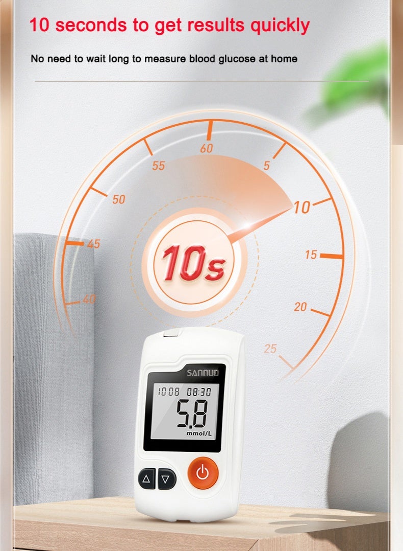 SINOCARE Diabetes Blood Glucose Test Strips – High-Accuracy Blood Glucose Monitoring, 0.6µL Micro-Blood Sample, 10-Second Results, FDA-Approved GDH Enzyme Technology, No Coding Required (50 Test Strips + 50 Blood Collection Needles) - Image 5