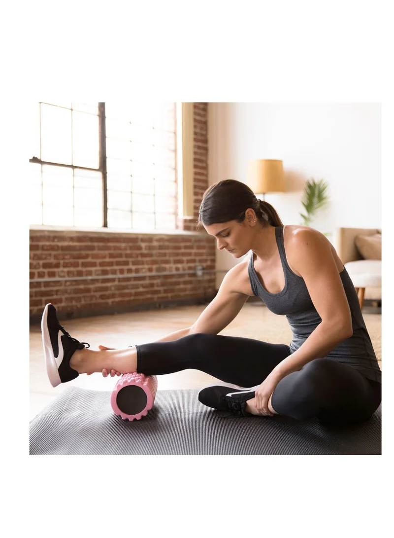 MahMir Mahmir® EVA Foam Roller for Yoga, Deep Tissue Massage, Stretching, Physical Therapy, Relieve Stress, Improve Mobility with Foam Roller for Legs and Muscles - Deep Tissue Massage Tool (Pink)