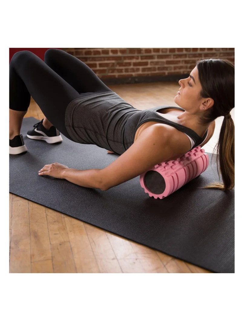 Mahmir Pink Mahmir® EVA Foam Roller for Yoga, Deep Tissue Massage, Stretching, Physical Therapy, Relieve Stress, Improve Mobility with Foam Roller for Legs and Muscles - Deep Tissue Massage Tool (Pink)  | Best Price UAE