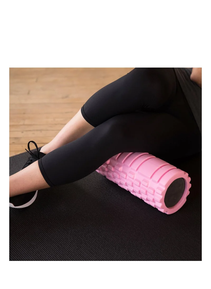 Mahmir Pink Mahmir® EVA Foam Roller for Yoga, Deep Tissue Massage, Stretching, Physical Therapy, Relieve Stress, Improve Mobility with Foam Roller for Legs and Muscles - Deep Tissue Massage Tool (Pink)  | Best Price UAE