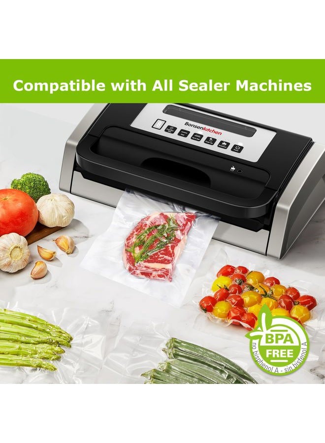 Bonsenkitchen Vacuum Sealer Rolls Bags, 6 Pack 3 Rolls 11" x 16' + 3 Rolls 8" x 16' Commercial Grade BPA Free Bag Rolls, Durable Customized Size Food Vac Bags for Storage and Sous Vide Cooking VB22 - Image 5