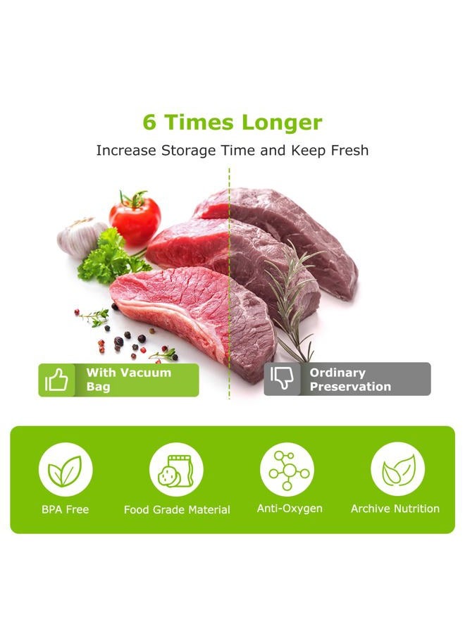 Bonsenkitchen Vacuum Sealer Rolls Bags, 6 Pack 3 Rolls 11" x 16' + 3 Rolls 8" x 16' Commercial Grade BPA Free Bag Rolls, Durable Customized Size Food Vac Bags for Storage and Sous Vide Cooking VB22 - Image 4