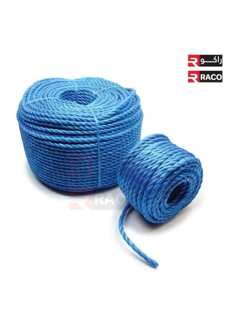 RACO All Purpose Nylon Rope for Both Indoor and Outdoor Purpose Strong Multifunctional Soft 100% Nylon Rope Natural Twisted Durable Long Ropes 45 Meter Length-BLUE - Image 2
