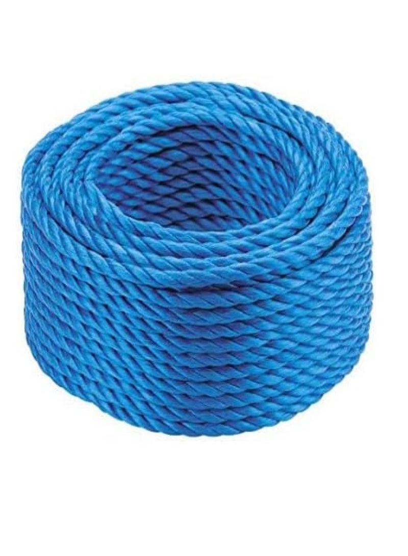 RACO All Purpose Nylon Rope for Both Indoor and Outdoor Purpose Strong Multifunctional Soft 100% Nylon Rope Natural Twisted Durable Long Ropes 45 Meter Length-BLUE - Image 1