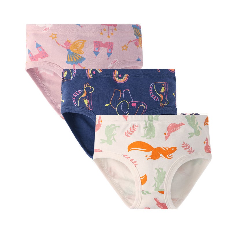 Cotton Breathable Cartoon Girls Underpants H103/animal park SJ220 