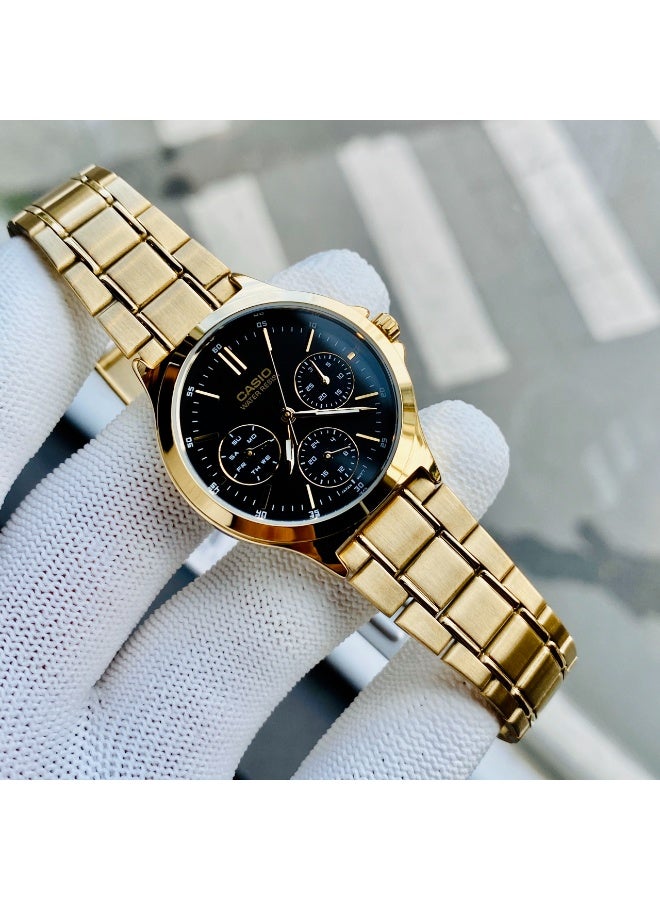 Casio LTP-V300G-1AUDF Women’s Gold-Tone Multi-Function Analog Watch – Black Dial - Image 2