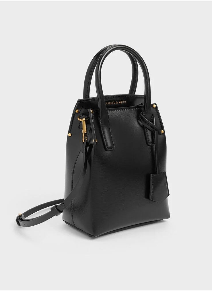 Charles & Keith Rene Elongated Top Handle Bag & Crossbody Bag - Black  - Image 3