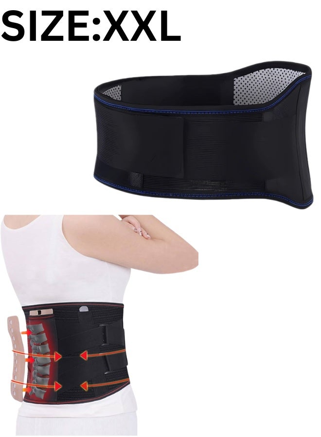 Self-heating magnetic back and waist belt – Double magnetic self-heating belt (for abdomen and back) – High elasticity back brace with strong support strips – Suitable for weightlifting, long office work, and for relieving menstrual pain – Complete protection for the waist and abdomen – Suitable for men and women (size XXL) - Image 1