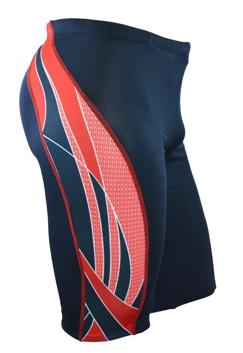 Adoretex Men's Side Wings Jammer Swimsuit (MJ009) - Navy/Red - 36 - Image 1
