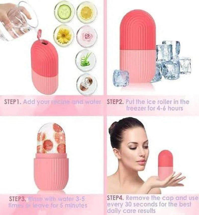 BeNatural BeNatural Ice Roller for Face Eye Puffiness Relief Beauty Ice Facial Rollers Mold Facial Icing Massage Beauty Skin Care Tools for Brighten Lubricate Shrink Pores Remove Fine Lines Pink  - Image 5