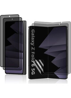 Generic [2+2 Pack] Privacy Screen Protector for Galaxy Z Fold 6 5G, 9H Hardness Tempered Glass + TPU Flexible Anti Scratch Protective Film for Z Fold 6 2024  - Image 1