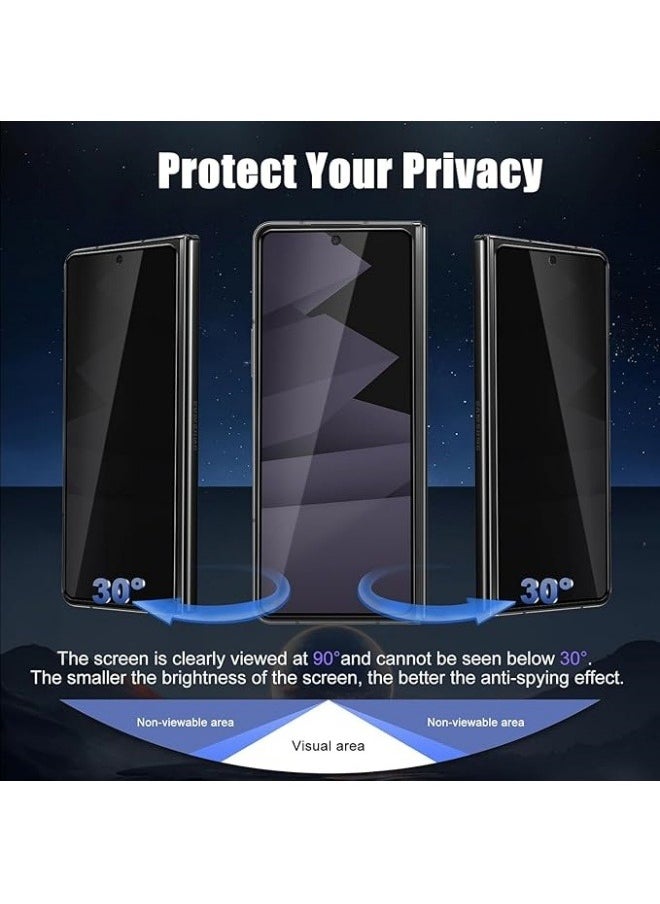Generic - [2+2 Pack] Privacy Screen Protector for Galaxy Z Fold 6 5G, 9H Hardness Tempered Glass + TPU Flexible Anti Scratch Protective Film for Z Fold 6 2024 - Image 1