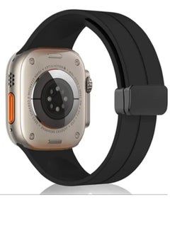 Generic Apple watch band with magnetic closure  modern shape  size 42/44/45/49  black color  - Image 1