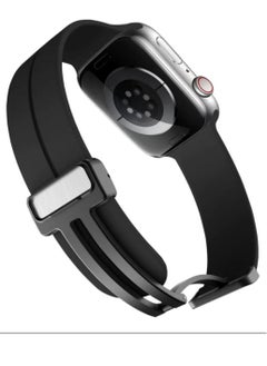 Generic Apple watch band with magnetic closure  modern shape  size 42/44/45/49  black color  - Image 2