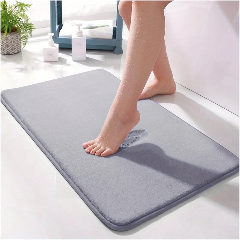 1Pc Super Absorbent Floor mat, Super Bath, Anti Slip Coral Velvet Bathroom, Door(Pattern Black,30x40cm) - Image 2