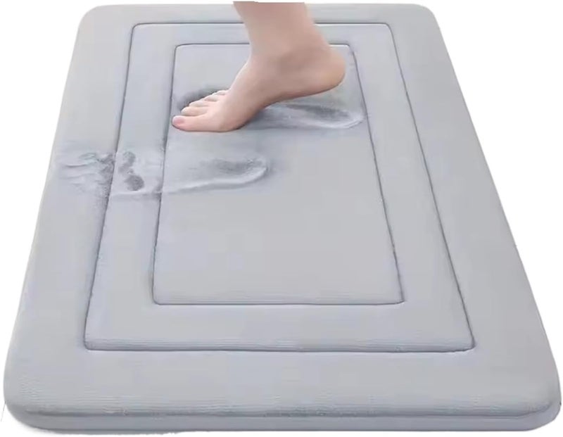 1Pc Super Absorbent Floor mat, Super Bath, Anti Slip Coral Velvet Bathroom, Door(Pattern Black,30x40cm) - Image 1