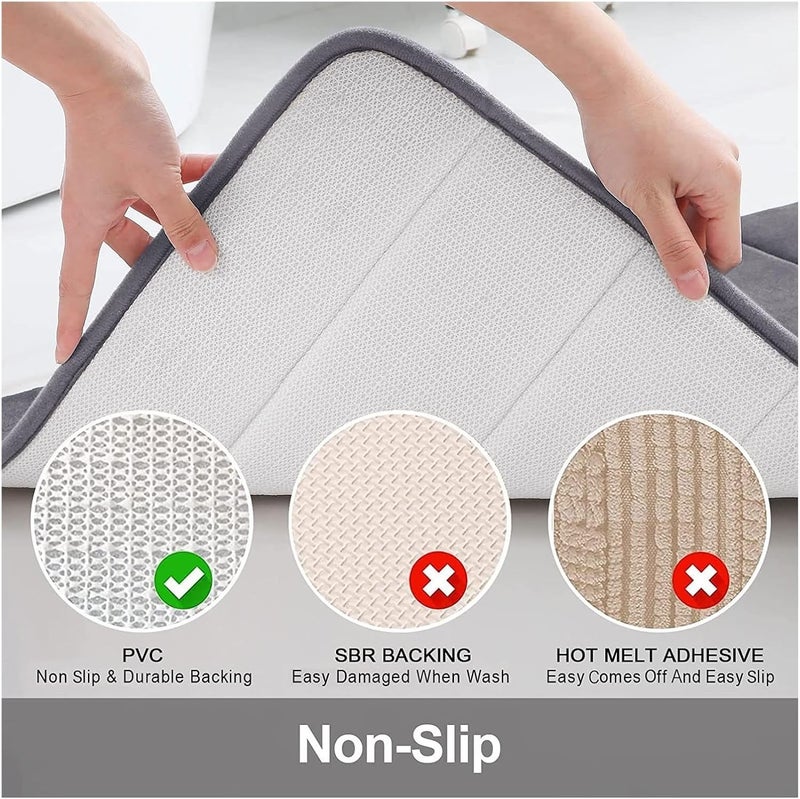 1Pc Super Absorbent Floor mat, Super Bath, Anti Slip Coral Velvet Bathroom, Door(Pattern Black,30x40cm) - Image 4