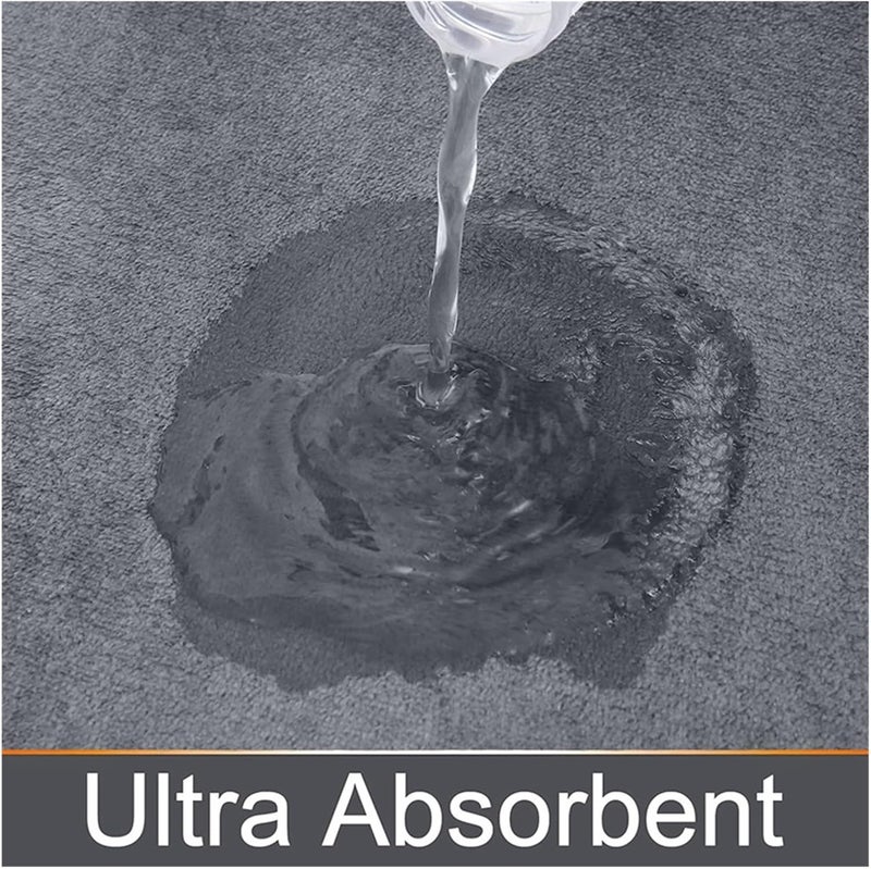 1Pc Super Absorbent Floor mat, Super Bath, Anti Slip Coral Velvet Bathroom, Door(Pattern Black,30x40cm) - Image 5