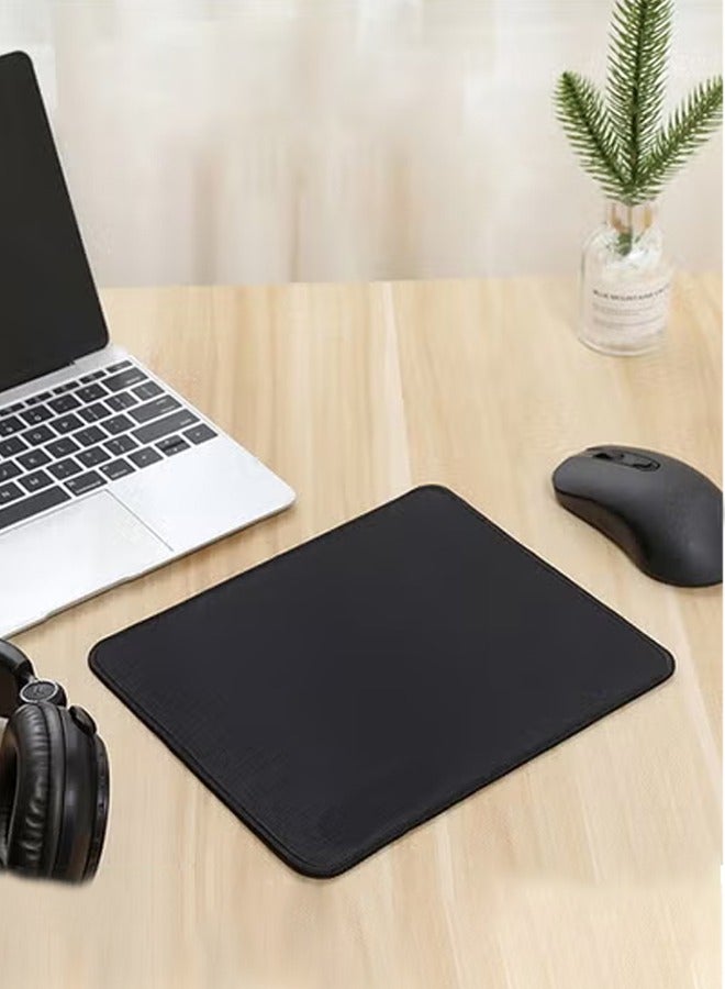 Standard Mouse Pad with Stitched Edges, Comfortable Mouse Mat Pad, Non-Slip Rubber Base Mousepad for All Types of Mouse Laptop Computer PC 300*250mm Black - Image 1