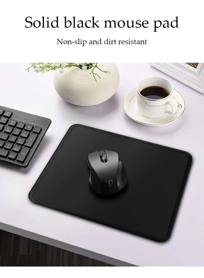 Standard Mouse Pad with Stitched Edges, Comfortable Mouse Mat Pad, Non-Slip Rubber Base Mousepad for All Types of Mouse Laptop Computer PC 300*250mm Black - Image 3