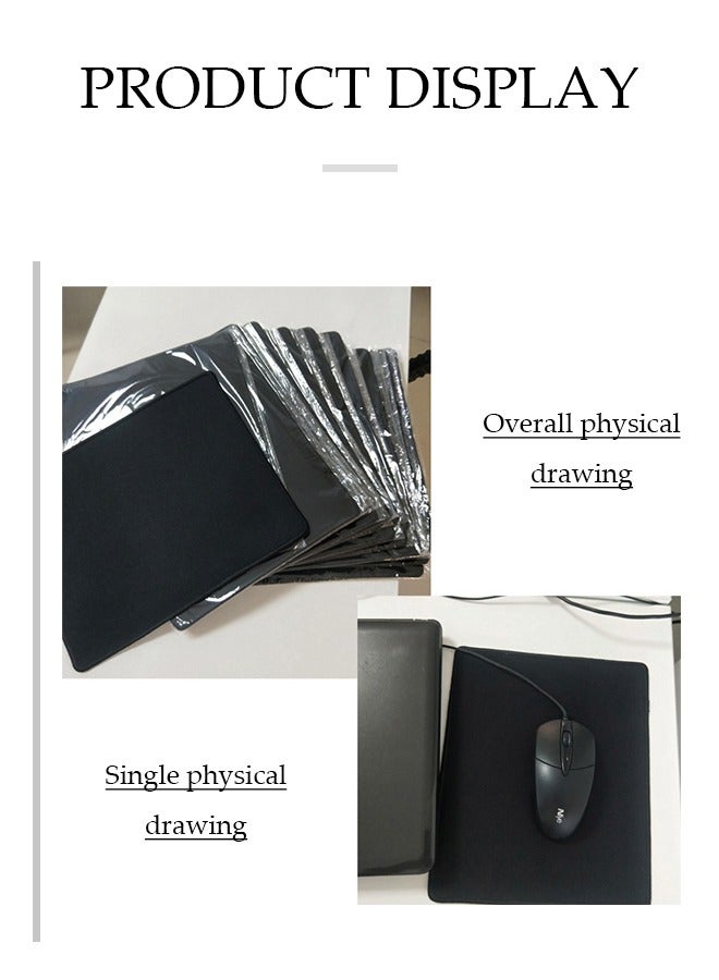 Standard Mouse Pad with Stitched Edges, Comfortable Mouse Mat Pad, Non-Slip Rubber Base Mousepad for All Types of Mouse Laptop Computer PC 300*250mm Black - Image 5