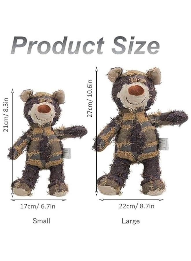 null - Squeaky Plush Bear Toy for Dog, 2024 Indestructible Robust Bear Dog Toys to Keep Them Busy Plush Dog Toy Dog Companion for Heavy Chewers Dog Squeak Chew Toy for Dogs Cats (Brown, Small) - Image 1