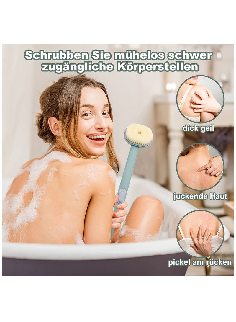 نيبمينينت Long Handle Bath Massage Cleaning Brush with Soap Dispenser, Back for Shower, Exfoliating Storable Body Wash - Image 5
