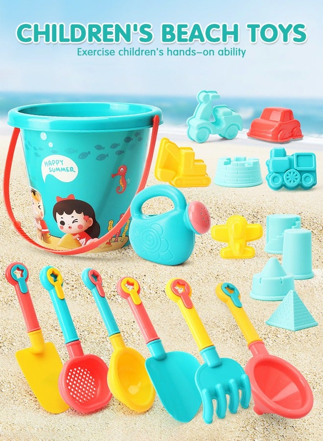 GROIC 23Pcs Sand Molds Beach Toys, Sand Castle Building Kit, Children's Beach Bucket,Hourglass Tool,Beach Toys Sand Toys Set,Outside Playset - Image 2