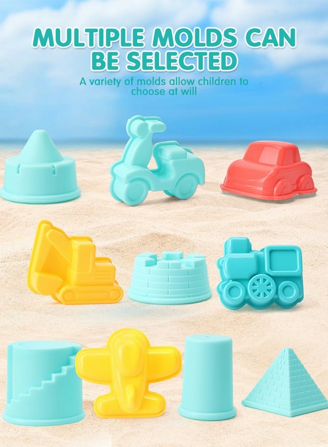 GROIC 23Pcs Sand Molds Beach Toys, Sand Castle Building Kit, Children's Beach Bucket,Hourglass Tool,Beach Toys Sand Toys Set,Outside Playset - Image 5