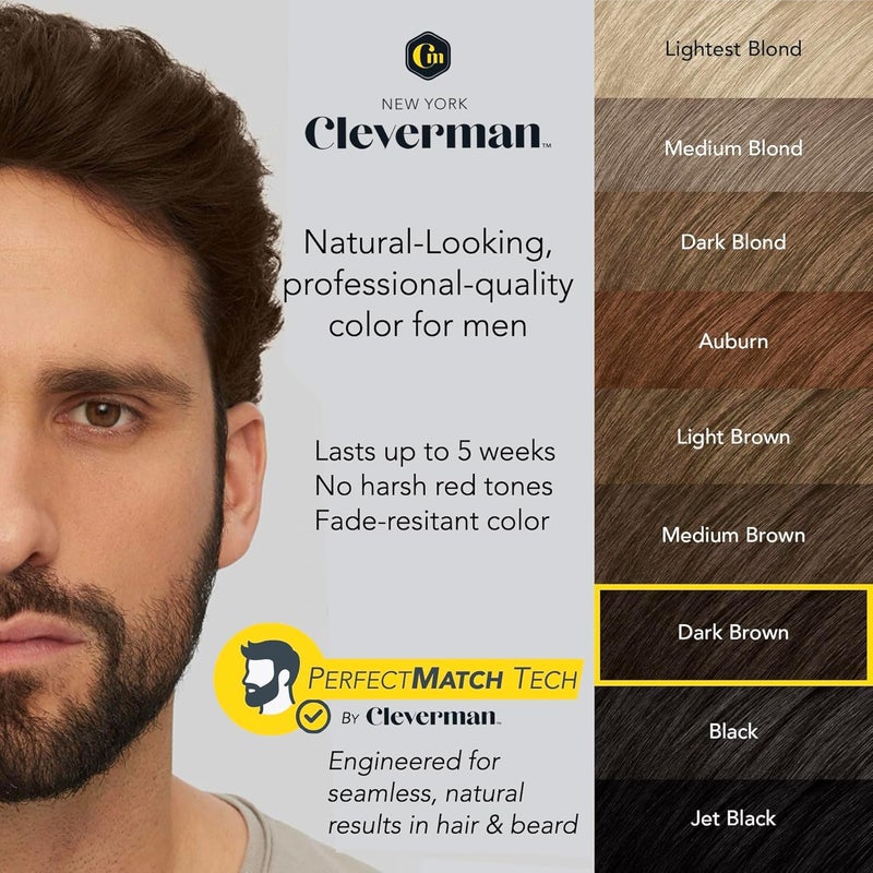 Cleverman Dark Brown Hair & Beard Dye for Men, All-in-One Reusable Kit - Mens Color For Natural-Looking Gray Coverage, Professional-Quality and Ammonia-Free for Hair, Beard & Gray Mustache - Image 5