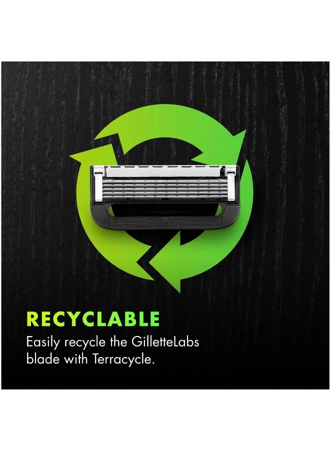 Gillette خرطوشة شفرات حلاقة جيليت لابز، متوافقة مع شفرات جيليت لابز مع شريط تقشير وشفرة ساخنة، 6 قطع - Image 5