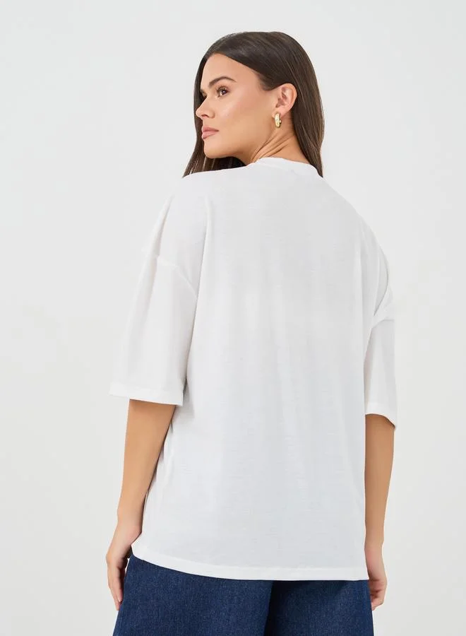 Styli Styli Graphic Print Round Neck T-Shirt