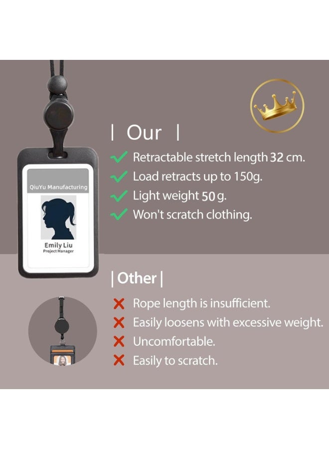 INSIJAM Premium Lanyard Retractable Badge Holder with Security Buckle Large Storage Capacity Adjustable Soft cotton Neck Strap Vertical ID Card Holder for Employees Office Staff - Image 4