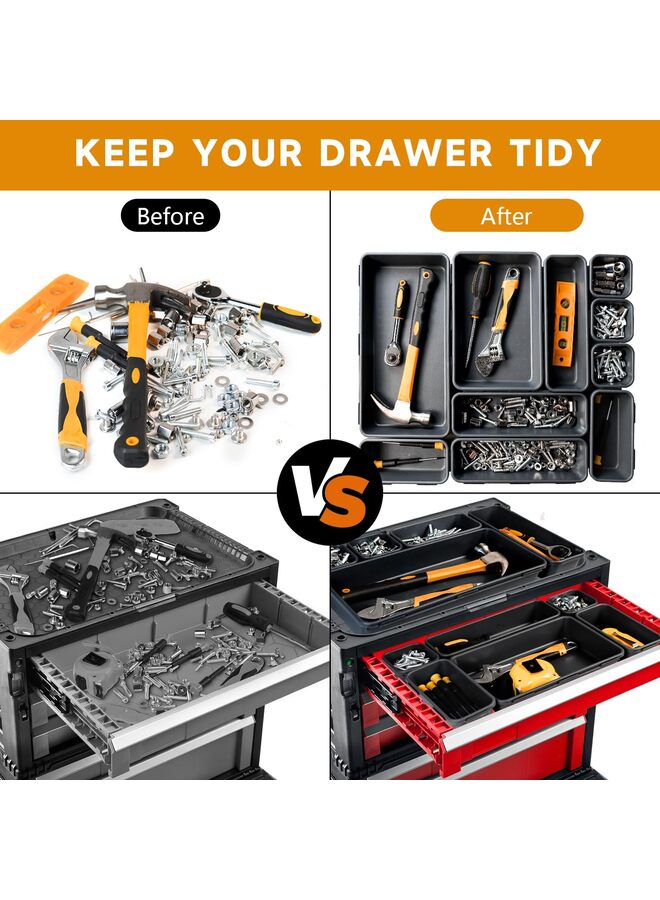 Tool Box Organizer Tray, Toolbox Desk Drawer Organizer, Tool Box Tray, Toolbox Organization Storage for Rolling Tool Chest - Image 3