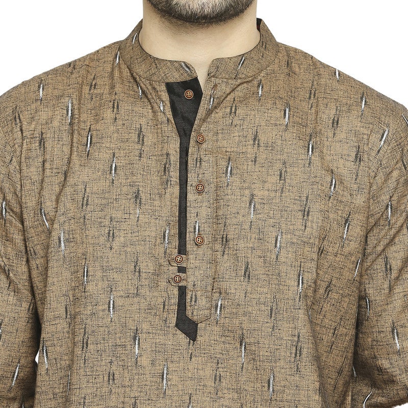 ARCHATTIRE Men’s Brown Polycotton Long Kurta for Men - Image 5