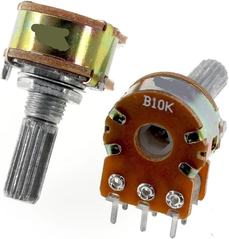 WH148 B1K B2K B5K B10K B20K B50K B100K B500K 6Pin 20mm Amplifier Dual Stereo Potentiometer 1K 2K 5K 10K 50K 5Pcs(50K) - Image 5