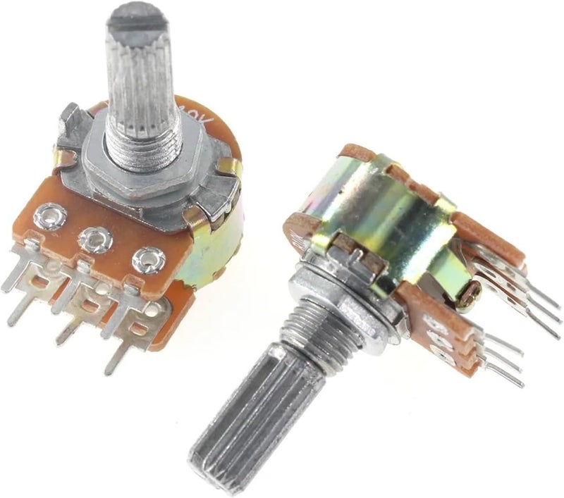 WH148 B1K B2K B5K B10K B20K B50K B100K B500K 6Pin 20mm Amplifier Dual Stereo Potentiometer 1K 2K 5K 10K 50K 5Pcs(50K) - Image 4