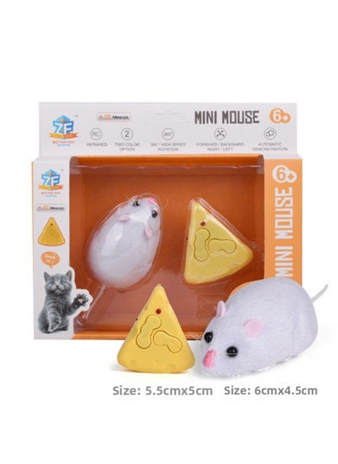 Strange Remote Control Mouse Infrared Remote Control Simulation Creative Simulation Animal Infrared Electric Pet Toy-Color:8882b White