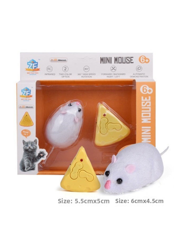 Strange Remote Control Mouse Infrared Remote Control Simulation Creative Simulation Animal Infrared Electric Pet Toy-Color:8882b White  - Image 1