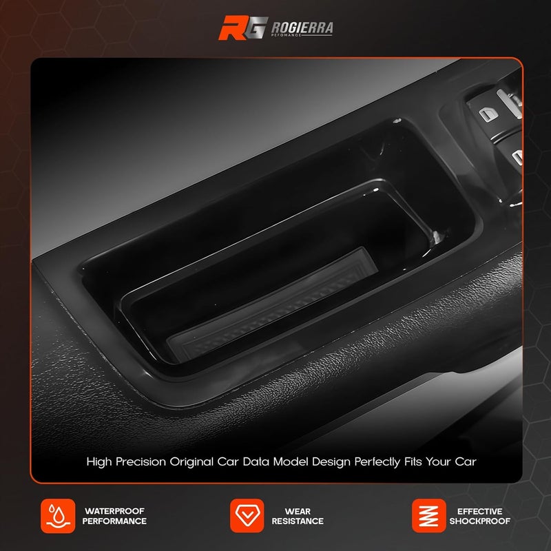 Rogierra Ford Edge 2015-2024 Front Door Storage Box Organizer Tray (2 Pack) - Black - Image 4