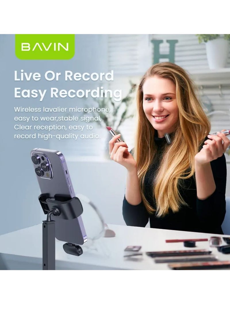 Bavin Wireless Lavalier Microphone for Audio and Video Recording Compatible with iPhone - Image 4