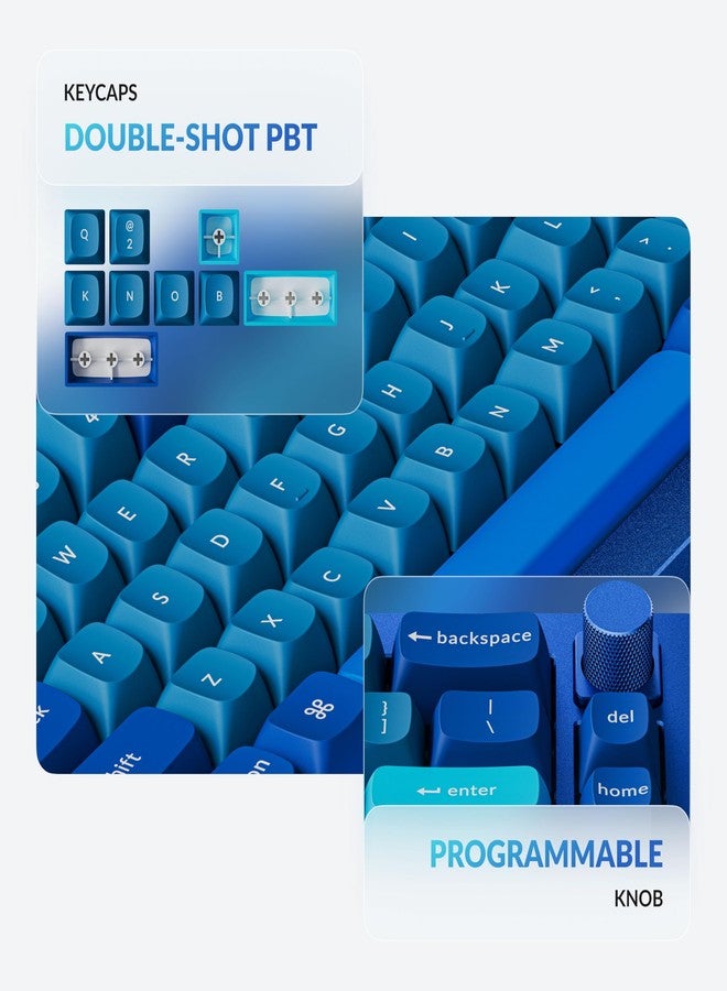 Keychron Q2 Wired Custom Mechanical Keyboard Knob Version, 65% Layout QMK/VIA Programmable Macro with Hot-swappable Gateron G Pro Brown Switch Double Gasket Compatible with Mac Windows Linux (Blue) - Image 5