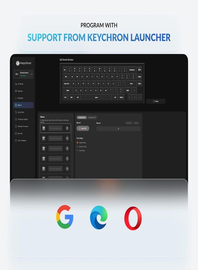 Keychron Q2 Wired Custom Mechanical Keyboard Knob Version, 65% Layout QMK/VIA Programmable Macro with Hot-swappable Gateron G Pro Brown Switch Double Gasket Compatible with Mac Windows Linux (Blue) - Image 4